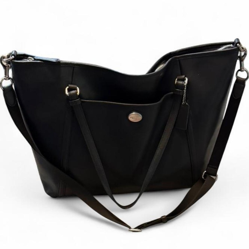 Coach Peyton Black Saffiano‎ Leather XL Peyton Pocket Tote